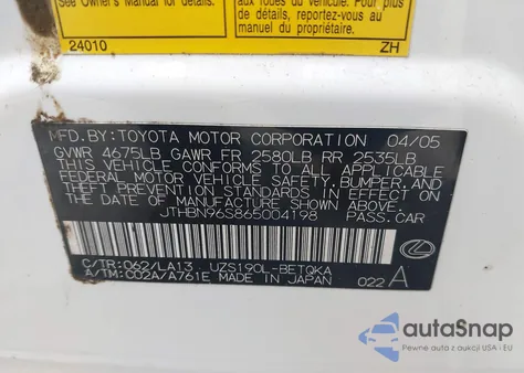 2006 Lexus Gs z USA, uszkodzony, nr VIN JTHBN96S865004198